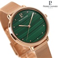 ピエールラニエ エラーラ クオーツ 腕時計 レディース Pierre Lannier P028K978 アナログ グリーン ピンクゴールド フランス製